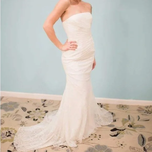 White By Vera Wang Ivory Lace Wedding Dress - New With Tag - Picture 3 of 16